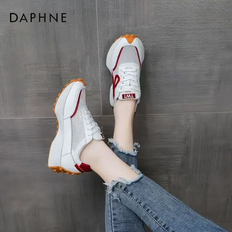 Daphne/达芙妮女鞋2022夏季新款小蛮腰老爹鞋透气运动厚底阿甘鞋图片