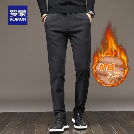 【加绒保暖】罗蒙青年男士休闲裤2025冬季新款加厚直筒修身长裤子商品大图