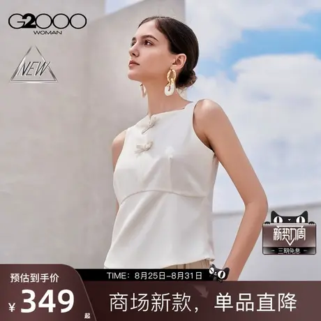 【吸湿排汗/凉感/多面弹/商场新款】G2000女装FW25蝴蝶结无袖衬衫商品大图