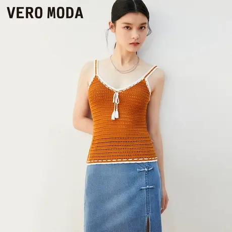 Vero Moda奥莱针织吊带女秋季新款钩织背心甜美气质度假内搭上衣图片