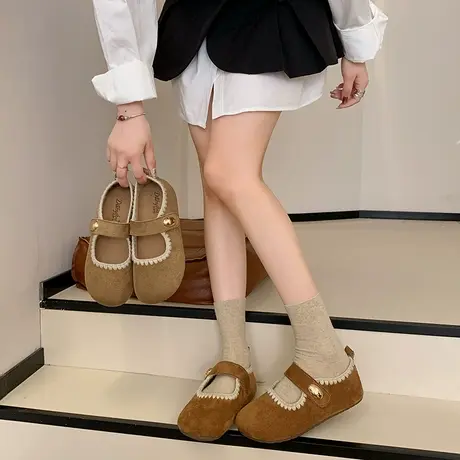 平底复古玛丽珍鞋女2025秋季新款爆款法式百搭勃肯鞋气质高级单鞋商品大图
