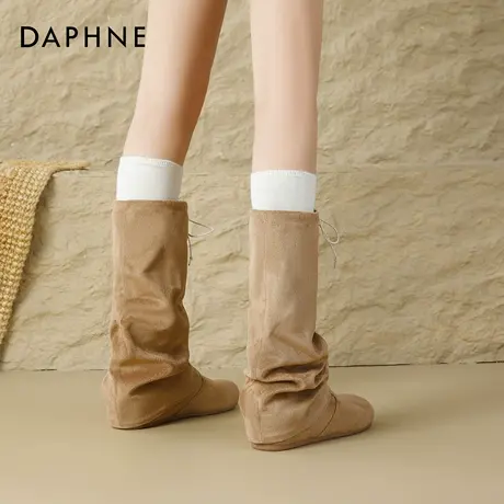 达芙妮长筒靴美拉德女秋2026新款高筒骑士靴内增高堆堆西部牛仔靴商品大图