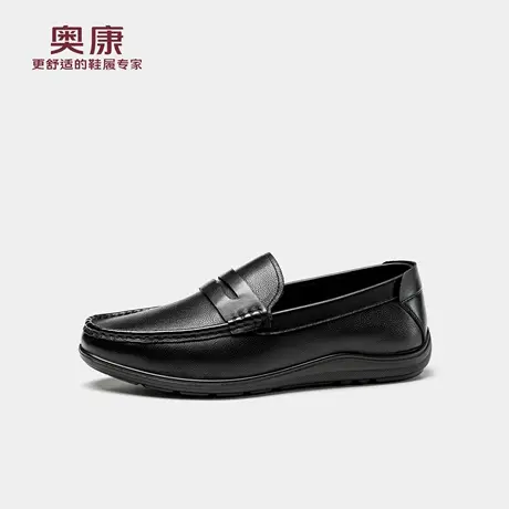 奥康 男鞋2026春季新款乐福鞋复古公务一脚蹬简约舒适驾车豆豆鞋商品大图