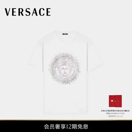【新品】VERSACE/范思哲 女士缀饰棉质平纹针织T恤商品大图