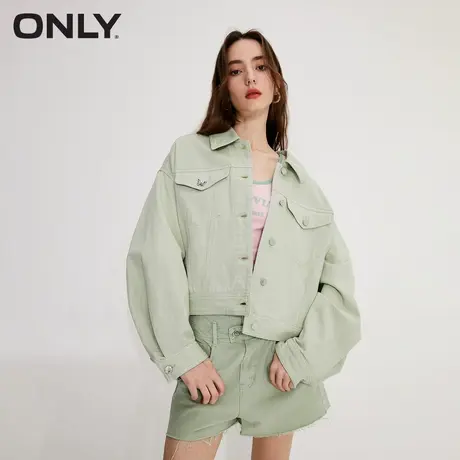 【买4免1】ONLY奥莱夏季新款休闲精致纽扣纯色宽松牛仔外套女商品大图