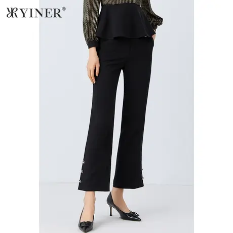 *YINER音儿奥莱女装秋季通勤气质弹力休闲裤商品大图