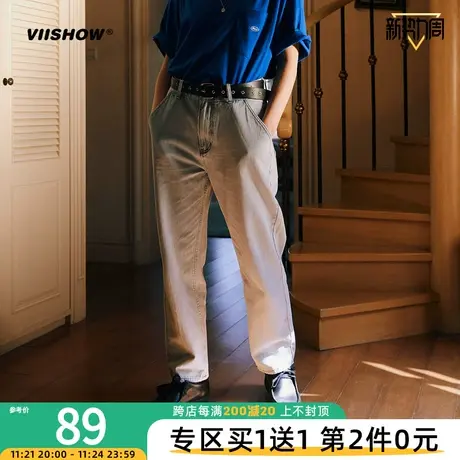 VIISHOW牛仔裤纯棉男士夏季韩版city boy牛仔长裤新款学生束脚裤商品大图