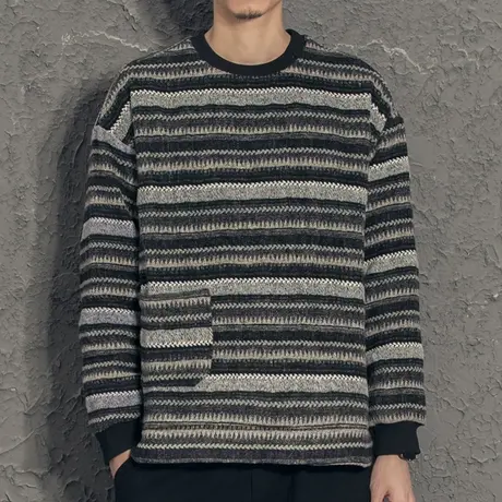 奕飏日系复古磨毛卫衣男潮ins 个性帅气文艺男生春装上衣韩版潮流商品大图