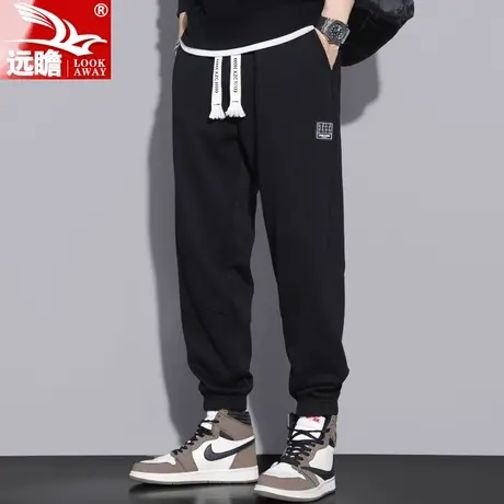 男士抽绳松紧腰时尚束脚运动休闲裤2022秋冬新款潮流宽松百搭卫裤商品大图