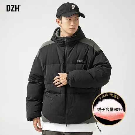 男士鸭绒羽绒服男冬季加绒加厚羽绒外套2023新款情侣短款面包服潮商品大图