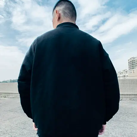 潮牌ins秋冬棉袄男士2024年纯色黑色棉衣外套国潮冬季加厚棉服男图片