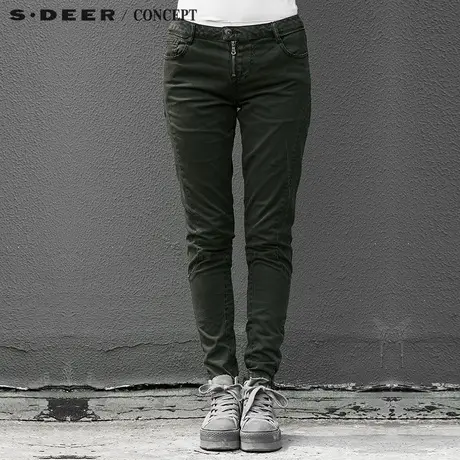 【淘清仓】sdeer圣迪奥夏休闲街头范拼接长裤S15280879商品大图