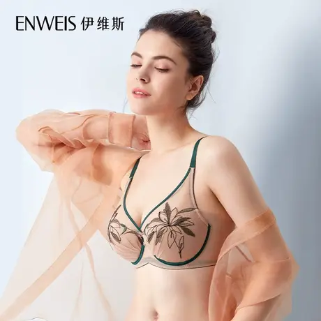 伊维斯花之精灵10840925 薄棉杯舒适蕾丝侧收副乳大杯文胸内衣女商品大图