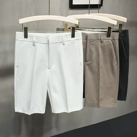 夏季潮流纯色商务休闲五分西裤潮牌小众ins直筒宽松薄款短裤中裤商品大图