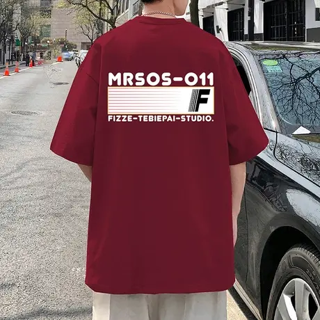 潮牌纯棉美式高街短袖T恤男夏季2023新款宽松半袖上衣服潮流体恤商品大图