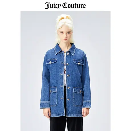 Juicy Couture橘滋外套女美式春季新款时尚收腰牛仔长款夹克外套商品大图