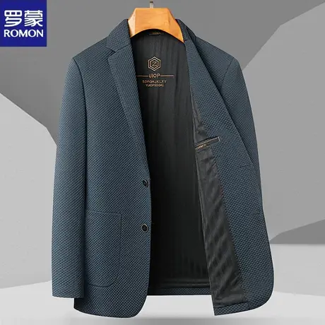 罗蒙便单件西服男装秋季新款商务休闲修身冬季加厚小西装潮流外套图片