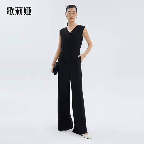 歌莉娅背心连体裤女醋酸新款时尚气质通勤显瘦一整套装121CBA080图片
