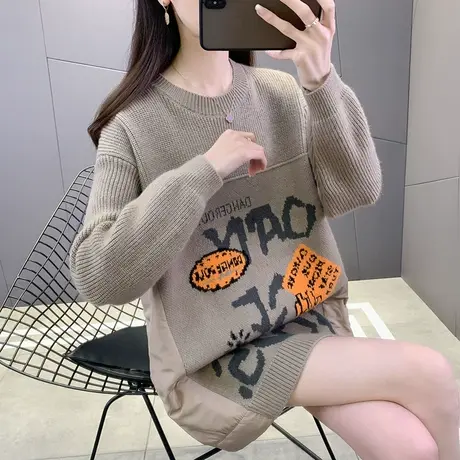 秋季中长款今年流行漂亮毛衣女2023新款爆款慵懒风复古连衣裙百搭商品大图