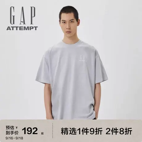【GAP x ATTEMPT联名】线性分割宽松T恤 男女同款图片