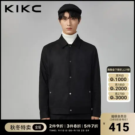 kikc夹克外套男2023秋季新款商场同款复古麂皮绒工装飞行员外套图片