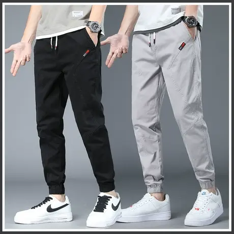 夏季薄款纯棉九分工装休闲裤男士束脚宽松男裤子2023年新款春秋款商品大图