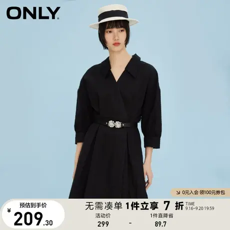 ONLY奥莱夏季时尚翻领收腰牛仔衬衫短款连衣裙女图片