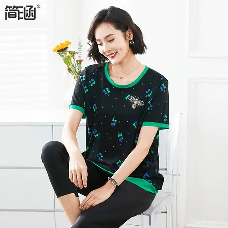 【天丝罗马】大码女装夏装新款简涵高端轻奢显瘦减龄上衣胖mm图片
