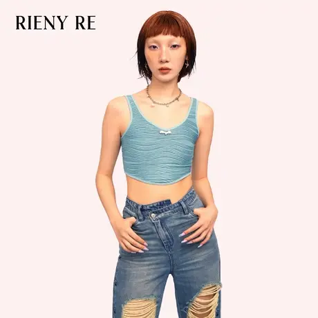 RIENYRE吊带背心女2023夏季新款短款性感辣妹内搭打底衫美式上衣图片