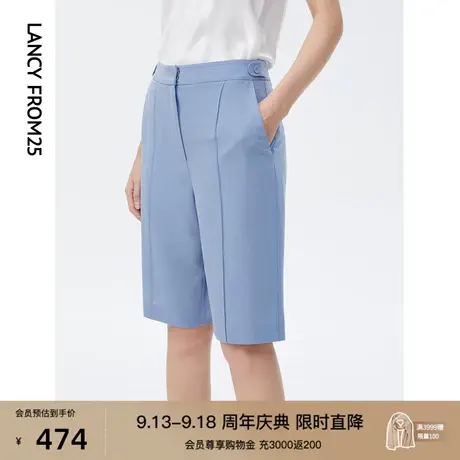 朗姿法式高腰直筒职业西装裤夏季新款休闲百搭五分短裤女高级感商品大图
