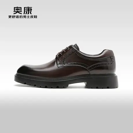 【门店发货】奥康男鞋春秋季新款低帮商务正装德比鞋真皮办公鞋图片