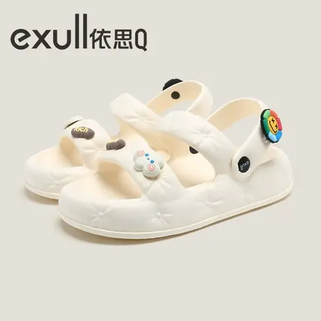 exull/依思Q2023凉鞋女夏季新款时尚百搭厚底防滑两穿休闲拖鞋女图片
