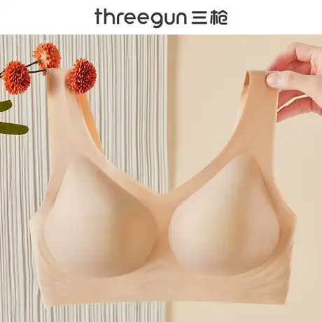 三枪无痕内衣女秋冬小胸聚拢防下垂收副乳大胸显小运动背心文胸罩商品大图