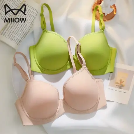 猫人无痕内衣女大胸显小胸聚拢收副乳防下垂软钢圈薄款大码文胸罩图片