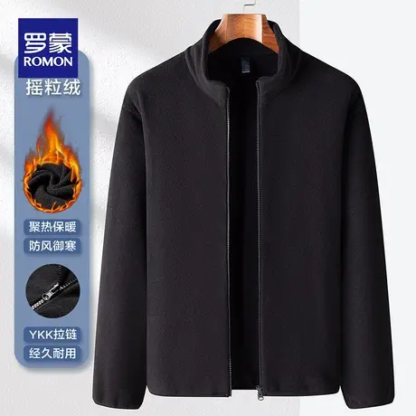 罗蒙男士保暖户外夹克2023秋季新款立领休闲服摇粒绒短款外套男装图片
