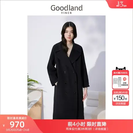 音儿美地女装2022冬新款纯羊毛双面呢大衣高级感商品大图