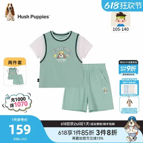 暇步士童装男童套装25夏新款小童宝宝可爱卡通圆领短袖儿童运动裤商品大图