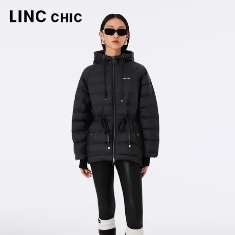 【好物体验专享】LINCCHIC金羽杰朋克猫猫头羽绒服女Y22802155G商品大图