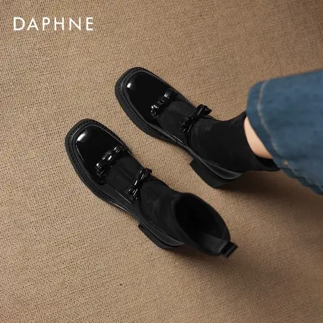 达芙妮高跟短靴女2026新款秋冬季加绒法式马丁靴弹力袜靴瘦瘦靴子图片