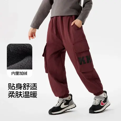 雪中飞童装儿童裤子男童工装裤2026新款男孩长裤运动休闲加厚裤子图片