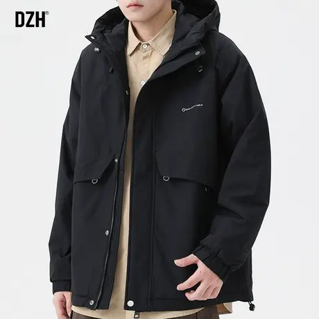 男士工装连帽棉服男冬季加厚机能冲锋衣外套男款2023新款棉衣夹克商品大图