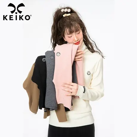 【5色】高领软糯针织衫女薄款2023早春内搭打底衫弹力堆堆领毛衣商品大图