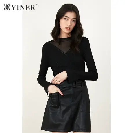 YINER音儿女装2021秋季新款毛针织衫8C61306110图片