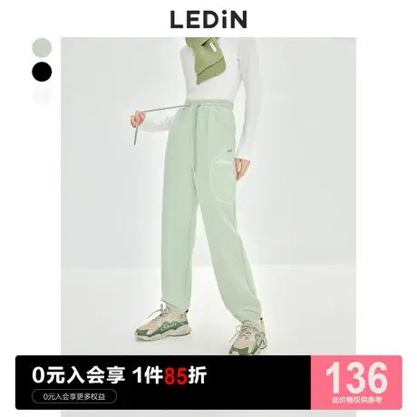 乐町休闲简约束脚裤休闲秋冬季设计感运动裤工装卫裤女裤子商品大图