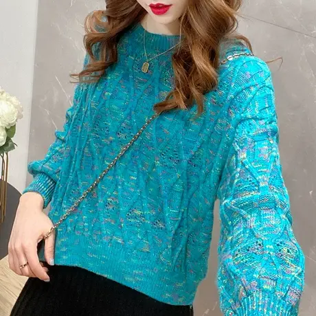 短款毛衣女套头春秋外穿2023年新款爆款宽松慵懒风针织打底衫上衣图片