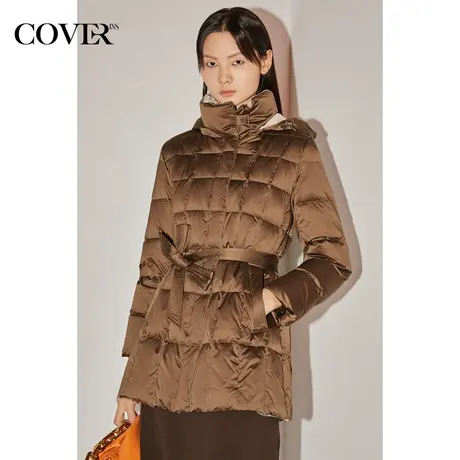 COVER冬季光泽感休闲防绒轻商务羽绒服图片