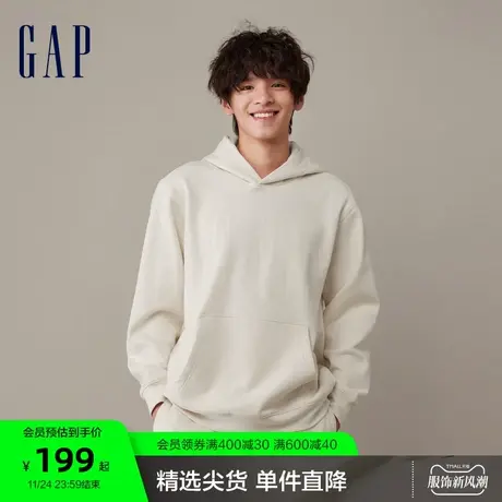 Gap男女装冬季2023新款运动抓绒保暖连帽卫衣841332D商品大图