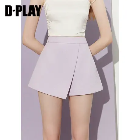 DPLAY秋装新通勤OL气质高腰A字不对称搭片短裤图片