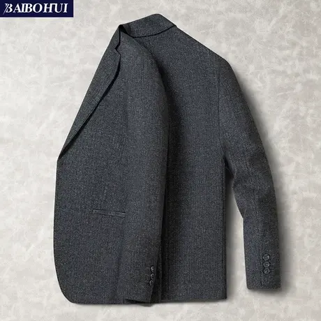 秋冬季高端商务西装上衣潮流百搭修身休闲男士呢子小西服外套新款商品大图