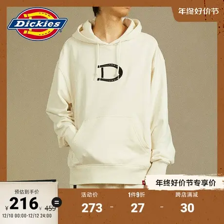 Dickies 秋季工装男女情侣刺绣字母毛圈内里休闲连帽美式卫衣宽松商品大图